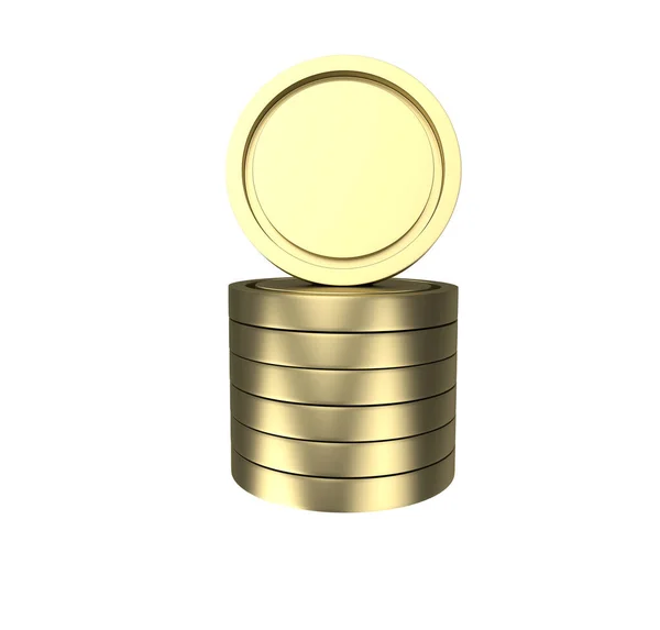 Minimální Ilustrace Zlatá Zásoba Mincí Zásobník Jako Koncept Grafu Příjmů — Stock fotografie