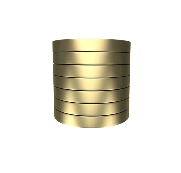 Минимальный Illustration Golden Coin Stack Стек Концепция Графа Доходов — стоковое фото