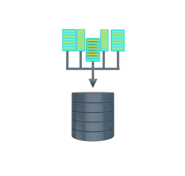 Minimale Illustratie Database Verzamelen Van Informatie Gegevens Datum Internet Server — Stockfoto