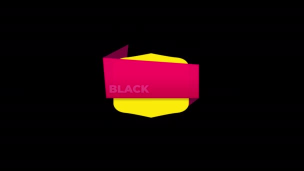 Czarny Piątkowy Baner Napisem Promocyjnym Odznaka Sprzedaży Specjalne Etykiety Rabatowe — Wideo stockowe
