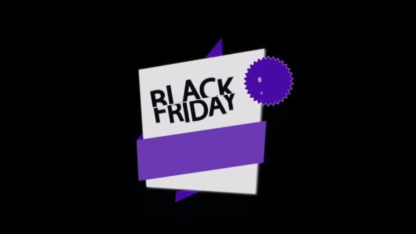 Wyprzedaż Black Friday Zniżki Baner Reklamowy Odznaka Sprzedaży Specjalna Oferta — Wideo stockowe
