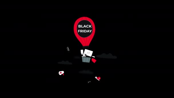 Black Friday Eladó Bevásárló Táska Tábla Banner Promóciós Videó Eladó — Stock videók
