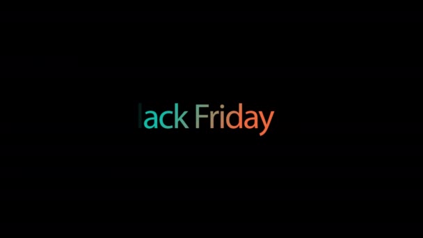 Černý Pátek Prodej Procent Neonové Cedule Banner Pro Promo Video — Stock video