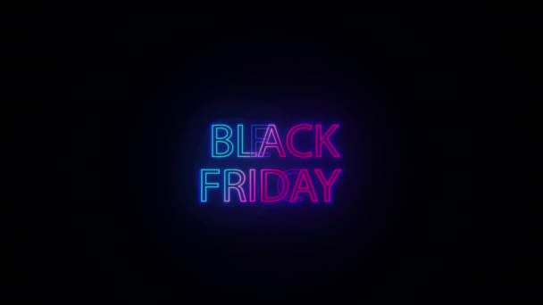 Černý Pátek Prodej Neon Podepsat Banner Pro Promo Video Odznak — Stock video