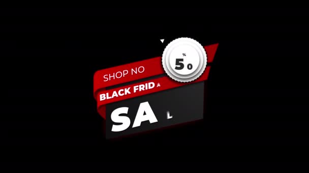 Black Friday Venda Por Cento Sinal Banner Para Vídeo Promocional — Vídeo de Stock