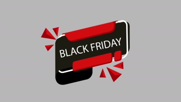 Rabat Promocyjny Black Friday Zniżki Baner Reklamowy Odznaka Sprzedaży Specjalna — Wideo stockowe