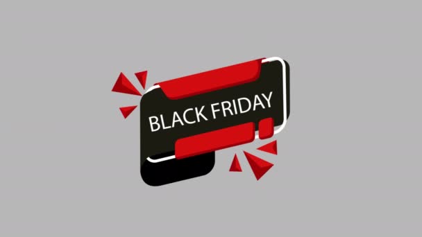 Rabat Promocyjny Black Friday Zniżki Baner Reklamowy Odznaka Sprzedaży Specjalna — Wideo stockowe