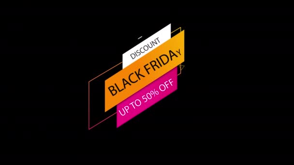 Black Friday Försäljning Rabatt Upp Till Procent Sign Banner För — Stockvideo