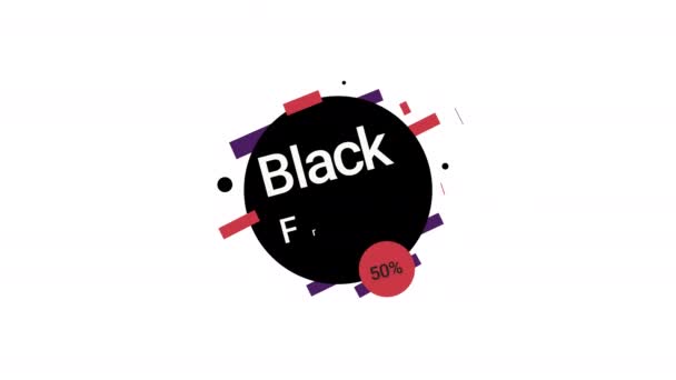 Viernes Negro Descuento Venta Por Ciento Fuera Pancarta Promoción Vídeo — Vídeo de stock