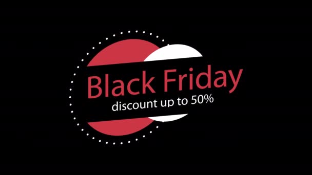 Rabat Promocyjny Black Friday Zniżki Baner Reklamowy Odznaka Sprzedaży Specjalna — Wideo stockowe