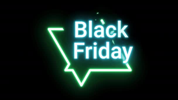 Black Friday Super Prodej Neon Podepsat Banner Pro Promo Video — Stock video