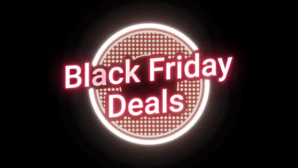 Black Friday Erbjuder Neon Skylt Banner För Promo Video Försäljningsbricka — Stockvideo