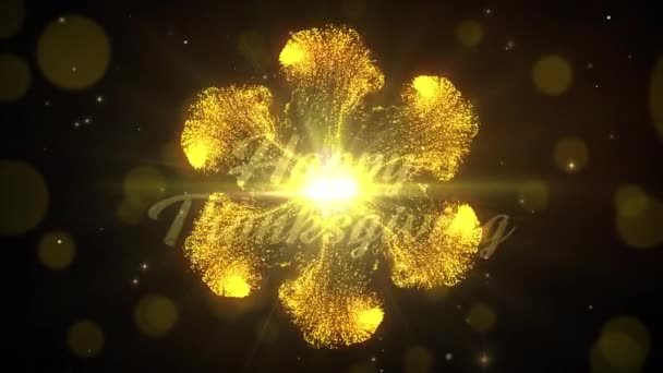 Счастливого Дня Благодарения Красочными Фейерверками — стоковое видео