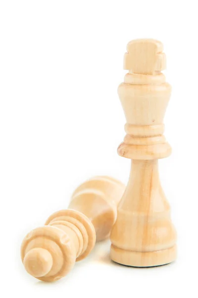 Chess pieces. King and Queen, isolated on white background — Stock Photo, Image