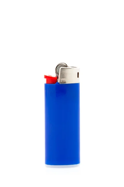 Blaues Feuerzeug isoliert auf weißem Hintergrund — Stockfoto