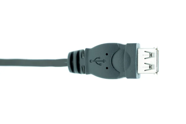 Conector USB aislado en un fondo blanco vista izquierda —  Fotos de Stock