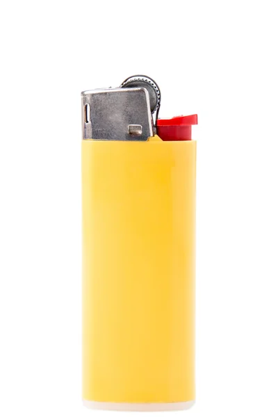 Yellow lighter isolated on white background — Stock Photo, Image