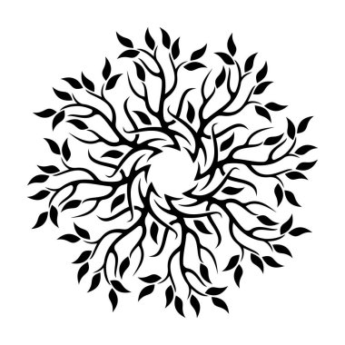 EPS 8 vektöründe beyaz arkaplanda mandala ağacı