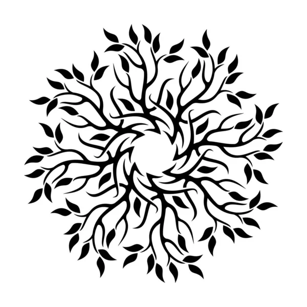 Mandala Drzewo Białym Tle Wektorze Eps — Wektor stockowy