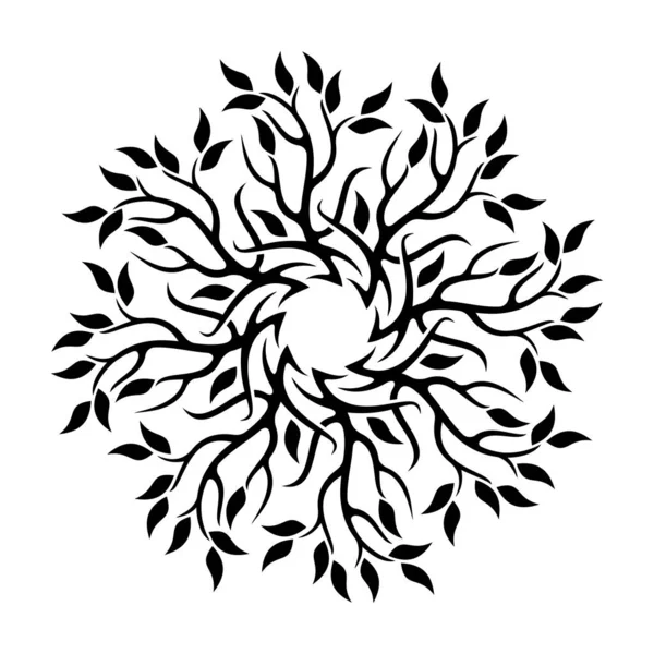 EPS 8 vektöründe beyaz arkaplanda mandala ağacı