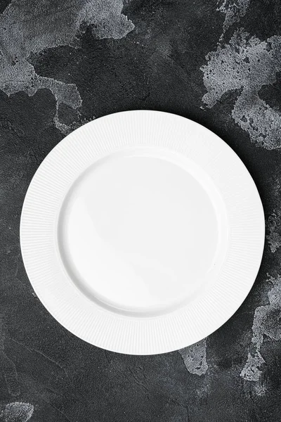 Perkakas Kosong Piring Putih Diisi Dengan Ruang Fotokopi Untuk Teks — Stok Foto