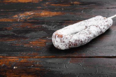 Spanish dry fuet sausage.