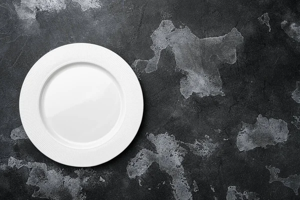 Porselen Piring Putih Kosong Diisi Dengan Ruang Fotokopi Untuk Teks — Stok Foto