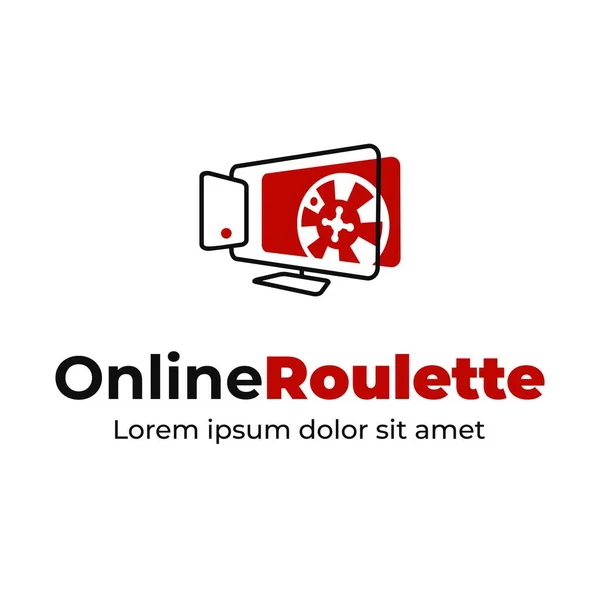 Projektowanie Logo Ruletki Online Smartfon Ilustracja Wektora Ekranu Komputera Projektowanie — Wektor stockowy