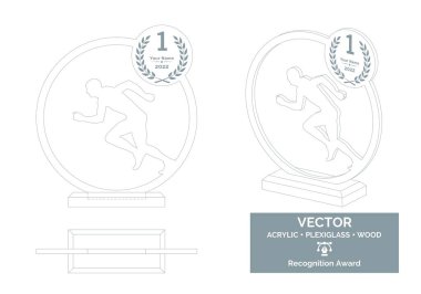 Maraton yarışmaları kupa vektör şablonu, Maraton koşucu kupa şablonu, Maraton şampiyonluğu tanıma ödülü, En iyi koşucu ödülü
