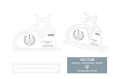 Star Trophy Vektör Şablonu, İş Dünyası Ayırma Ödülü, Kurumsal Tanınma Ödülü