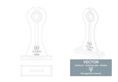 Gear Trophy Vektör Şablonu, Mühendis Ödülü Ayırma Ödülü, Mekanik Tanınma Ödülü