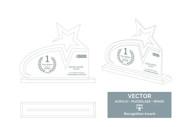 Star Trophy Vector Template Prêmio Distinção Troféu Negócios Prêmio Troféu Gráficos Vetores