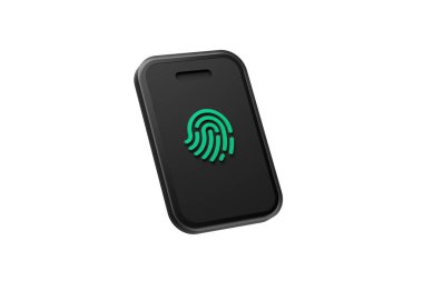 3 Boyutlu İzli Parmak izi Kimliği Doğrulama Erişim Kimlik Kimliği Çizim Resmini Beyaz Arkaplanda Göster