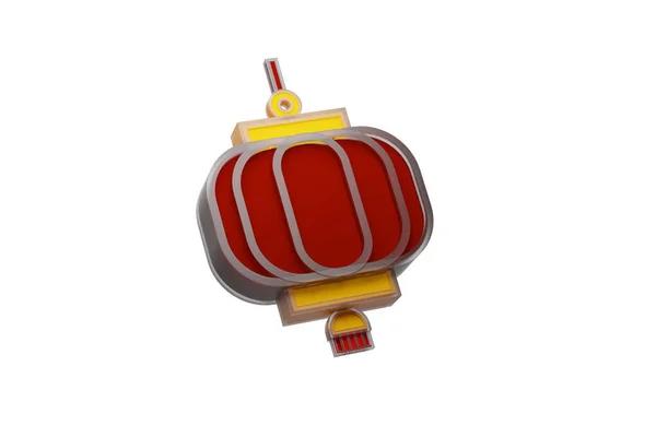 Isolated Chinese New Year Red Lantern Render Illustration White Background — 스톡 사진