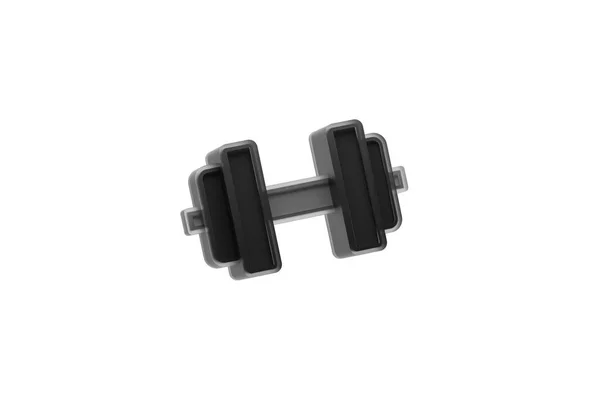 Isolated Barbell Dumbbell Equipment Gym Training Render Illustration White Background — Zdjęcie stockowe