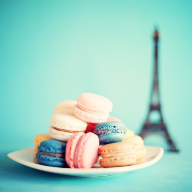 güzel ve renkli Fransızca macaroons