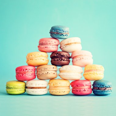 güzel ve renkli Fransızca macaroons