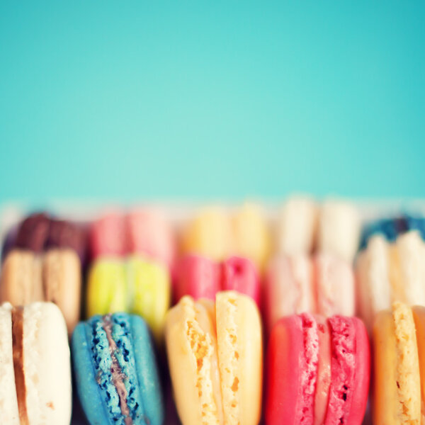 Sweet and colourful french macaroons