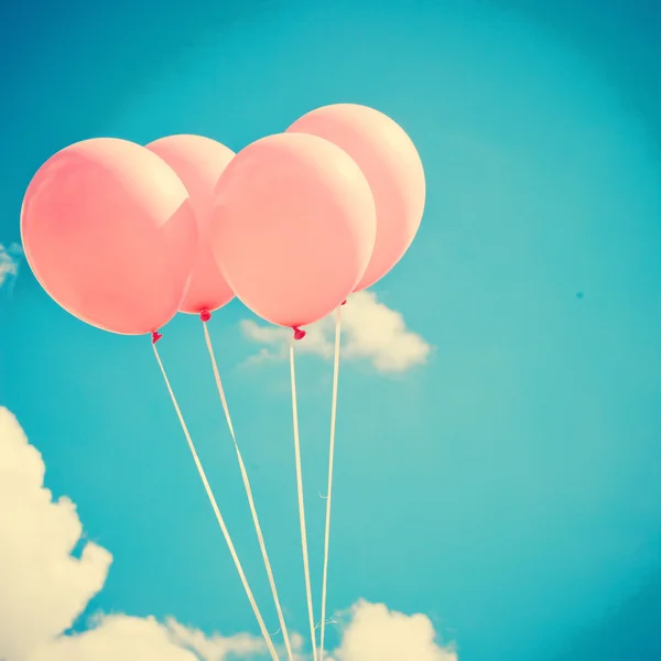 Pink Balloons on Sky — Stock Photo, Image