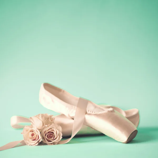 Ballet shoes és a rózsák — Stock Fotó