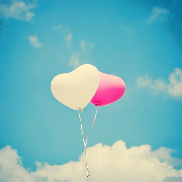 Balloons in Vintage Blue Sky — Stock Photo, Image