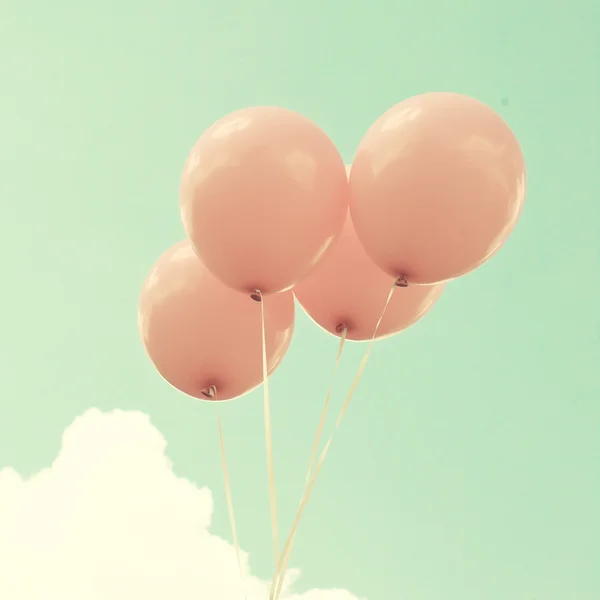 Fyra vintage rosa ballonger — Stockfoto