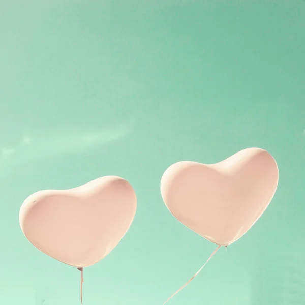 Love Balloons on Mint Sky — Stock Photo, Image