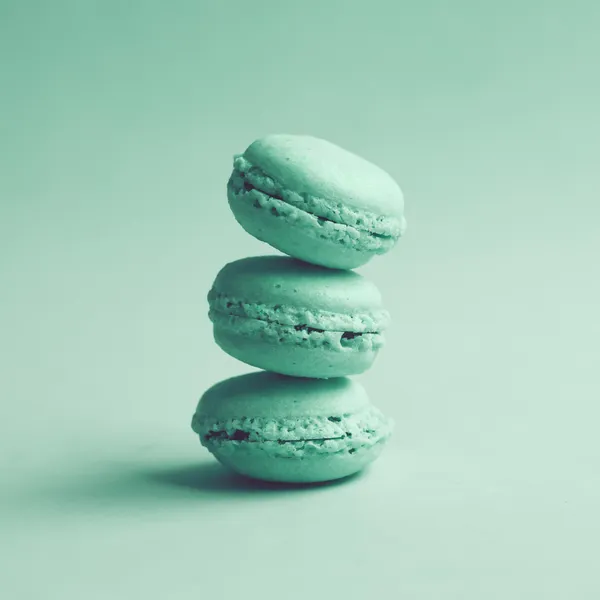 yığın üç macaroons