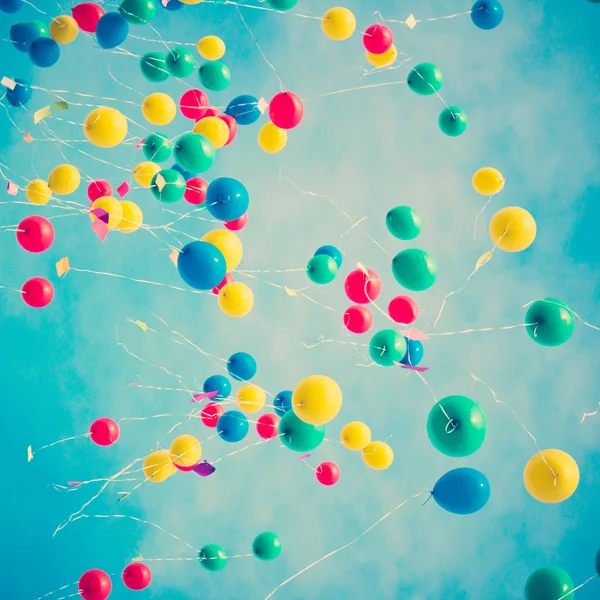 Color Balloons over Turquoise Sky — Stock Photo, Image