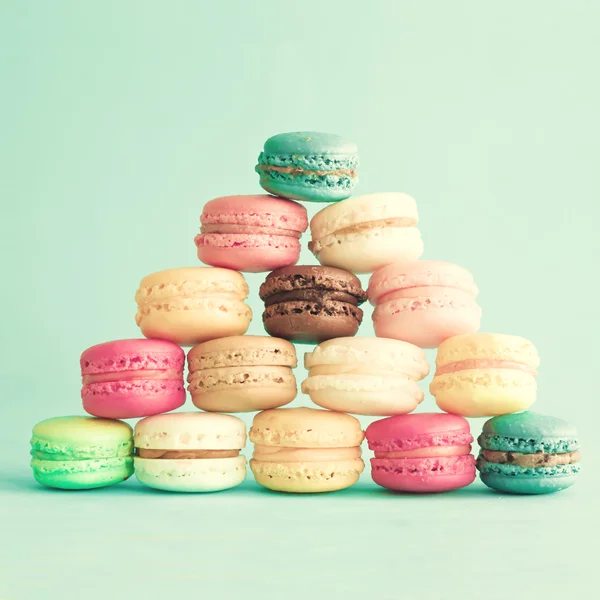 Macarons français doux et colorés — Photo