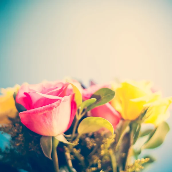 Rosas amarillas y rosas — Foto de Stock
