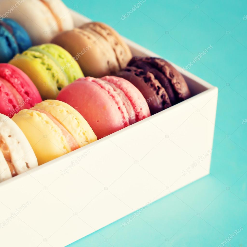 Sweet and colourful french macaroons