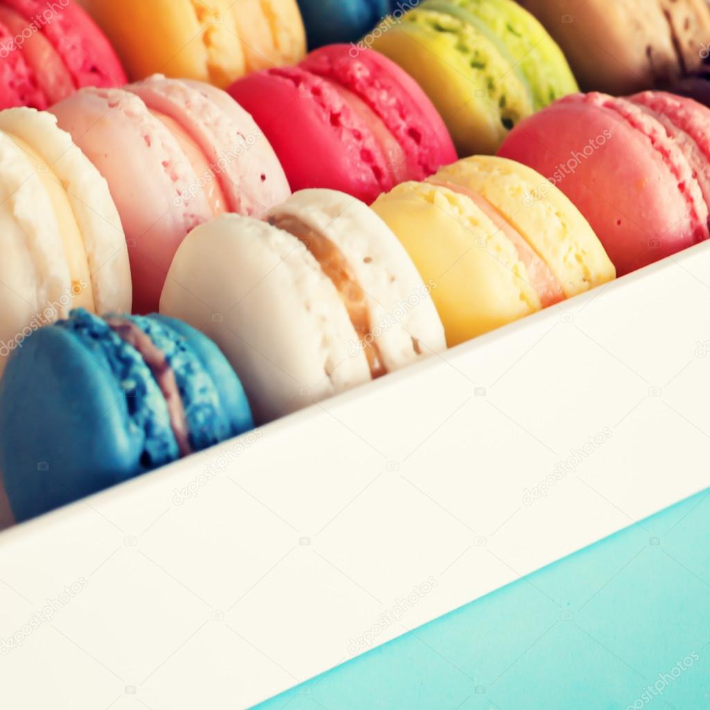 Sweet and colourful french macaroons