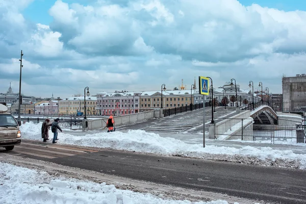 Gammel Bro Moskva Vinteren Moskva Dekorert Jul Moskva Russland Januar – stockfoto